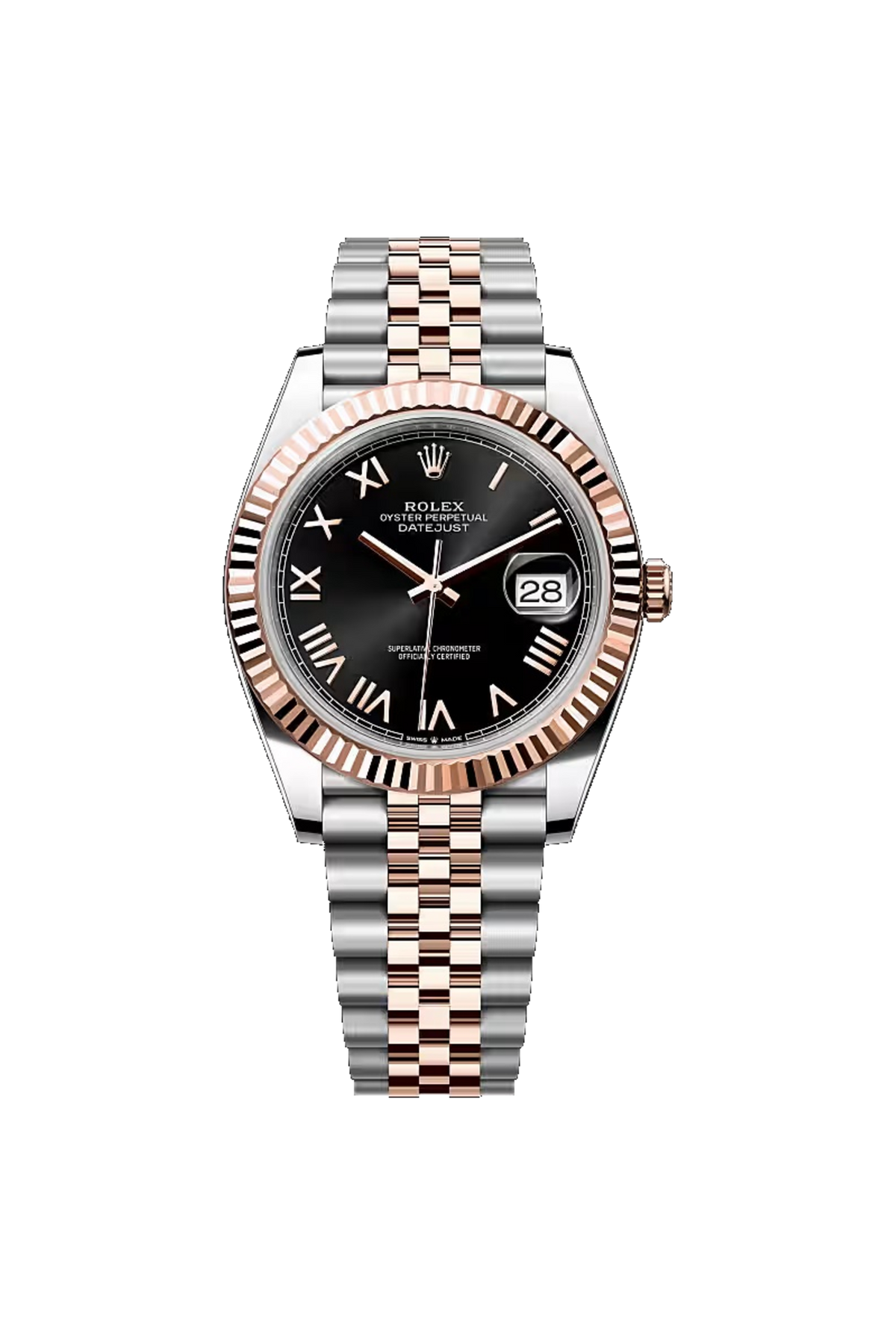 Rolex Datejust 41 (2026) Everose Rolesor Black Roman Dial Jubilee