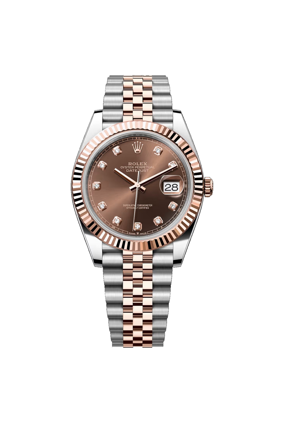 Rolex Datejust 41 (2026) Everose Rolesor Chocolate Diamond Dial Jubilee