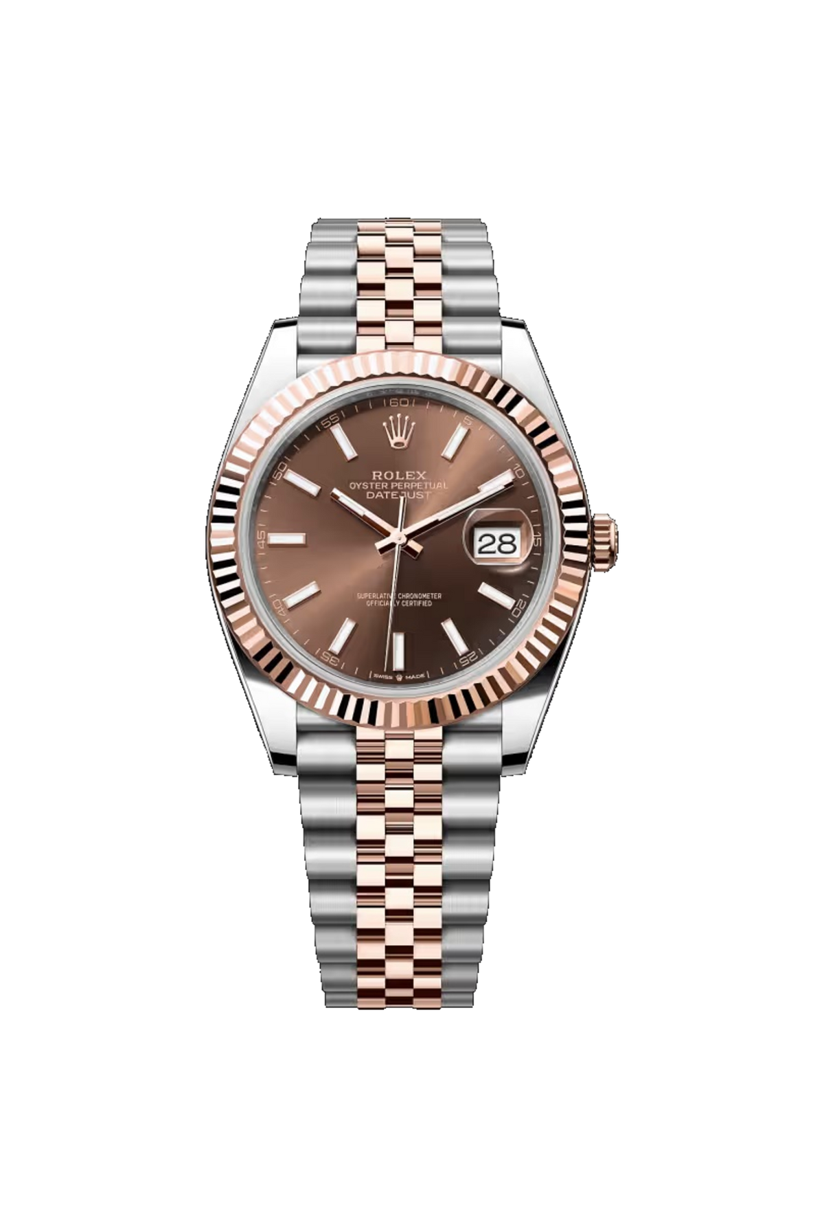 Rolex Datejust 41 (2026) Everose Rolesor Chocolate Stick Dial Jubilee