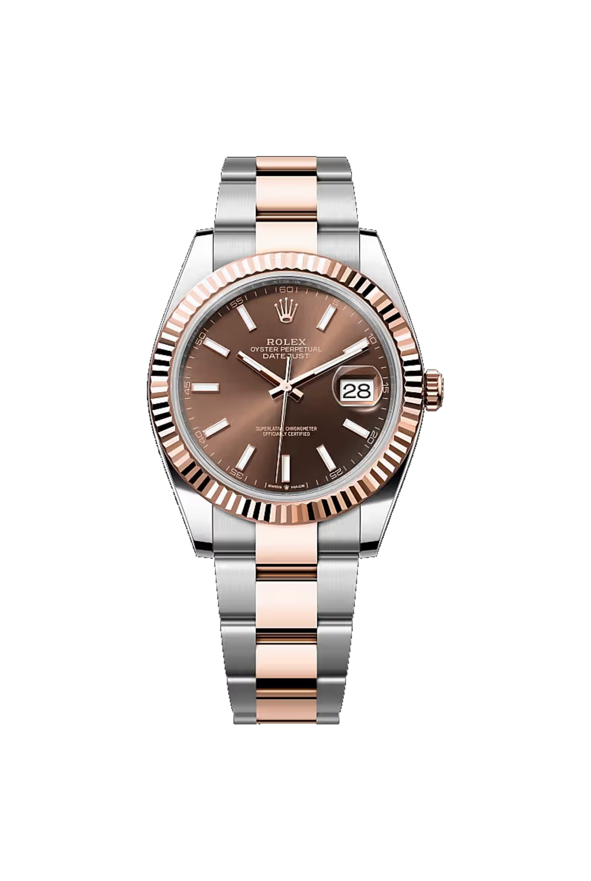 Rolex Datejust 41 (2026) Everose Rolesor Chocolate Stick Dial Oyster