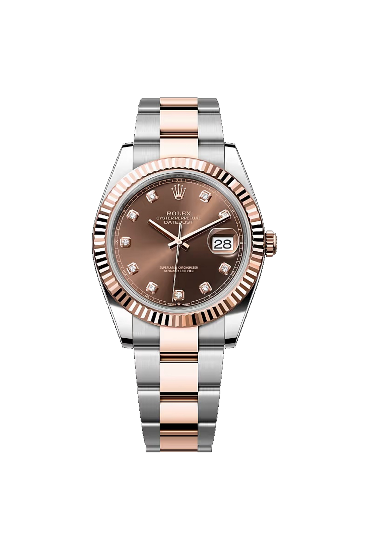 Rolex Datejust 41 (2026) Everose Rolesor Chocolate Diamond Dial Oyster