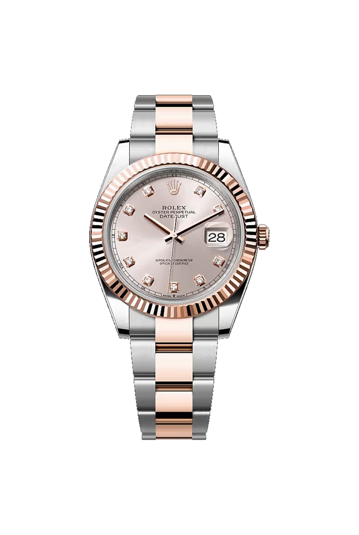 Rolex Datejust 41 (2026) Everose Rolesor Sundust Diamond Dial Oyster