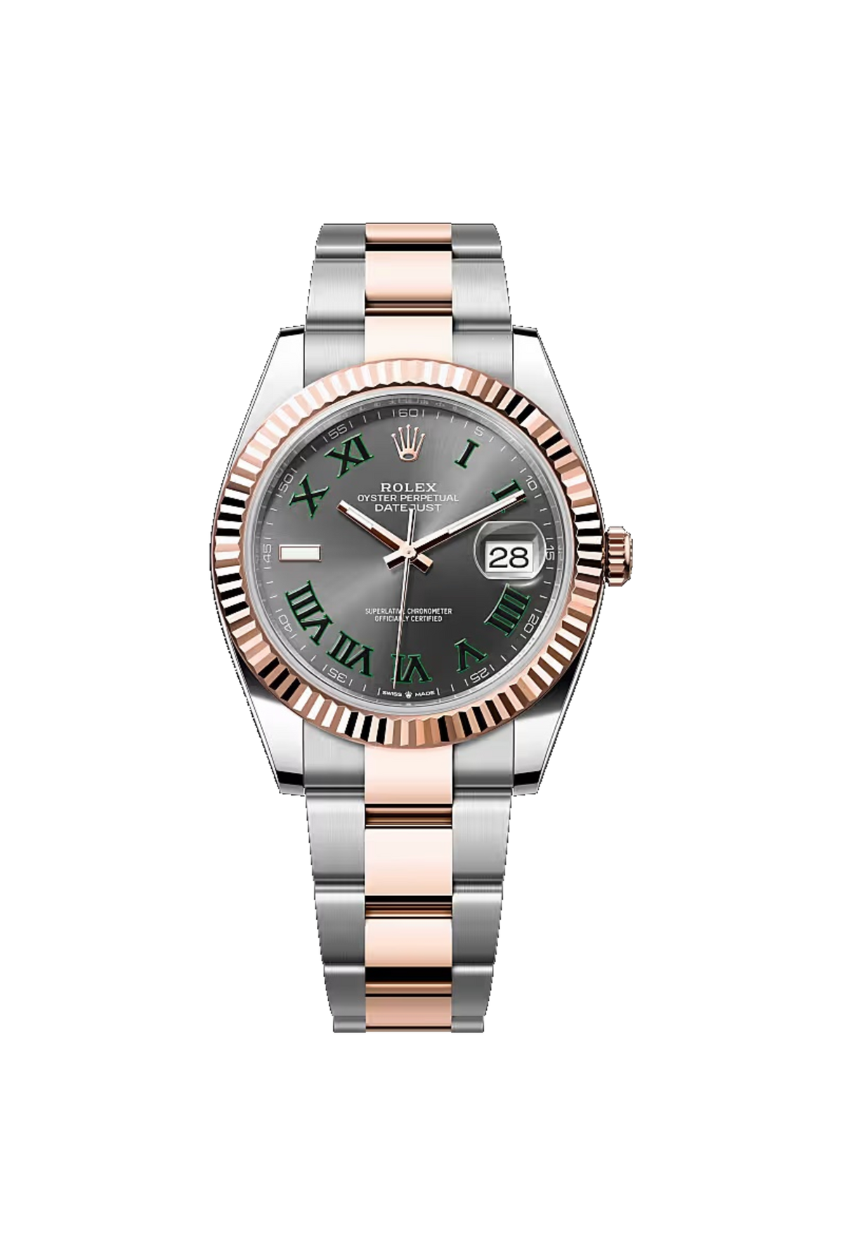 Rolex Datejust 41 (2026) Everose Rolesor Slate Wimbledon Roman Dial Oyster