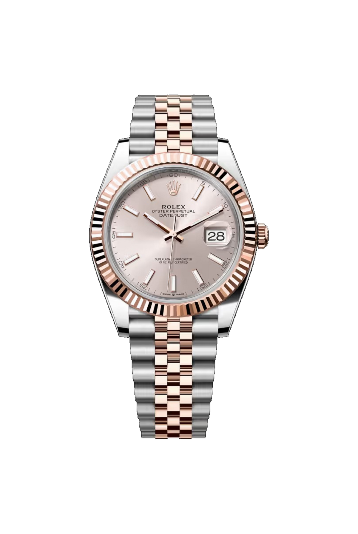 Rolex Datejust 41 (2026) Everose Rolesor Sundust Stick Dial Jubilee