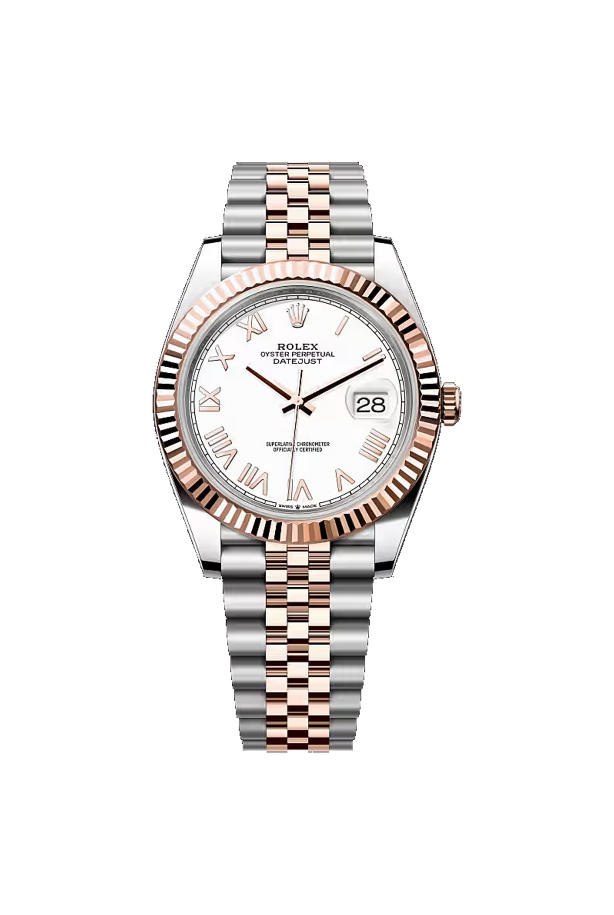 Rolex Datejust 41 (2026) Everose Rolesor White Roman Dial Jubilee