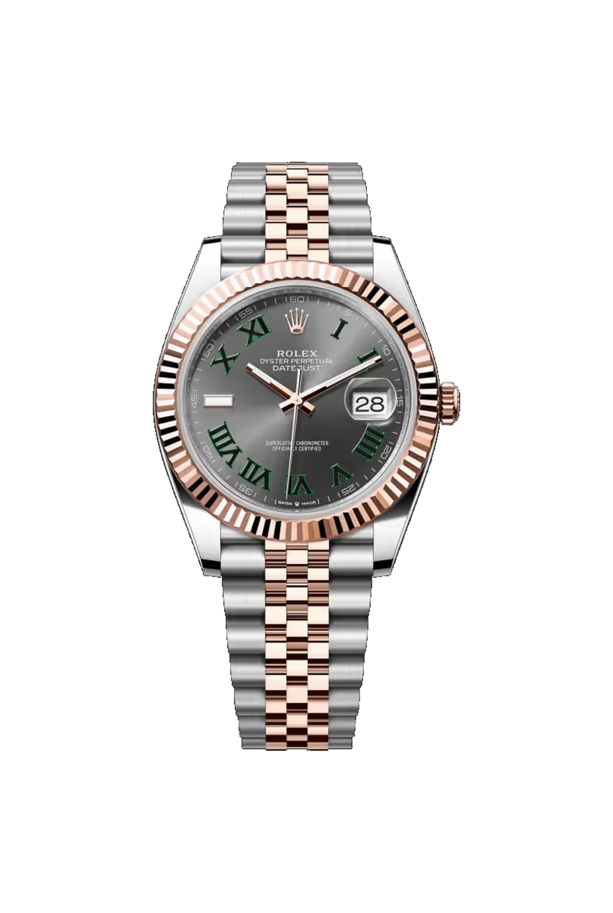 Rolex Datejust 41 (2026) Everose Rolesor Slate Wimbledon Roman Dial Jubilee