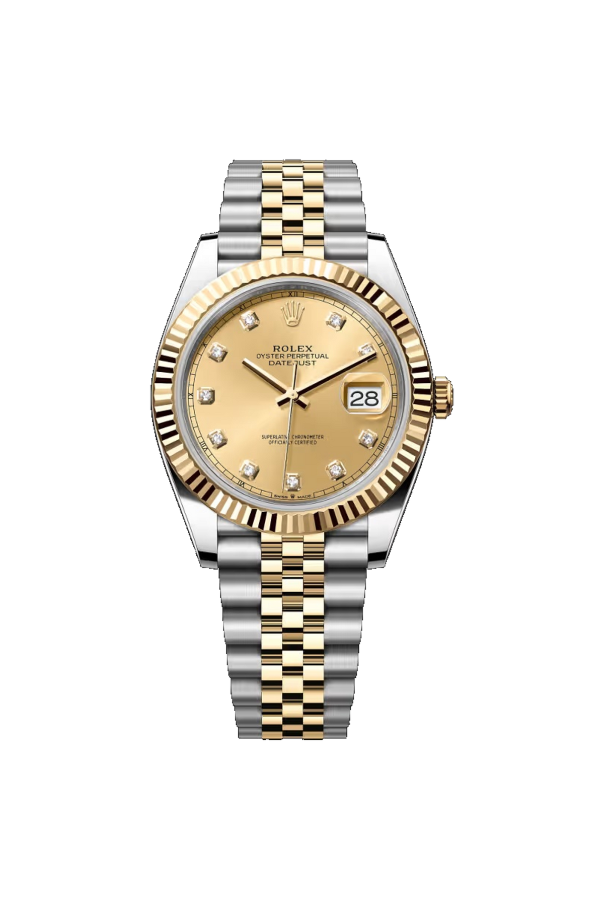 Rolex Datejust 41 (2026) Yellow Rolesor Champagne Diamond Dial Jubilee