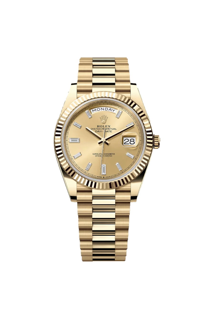 Rolex Day-Date 40 (2023) Cadran champagne serti de diamants
