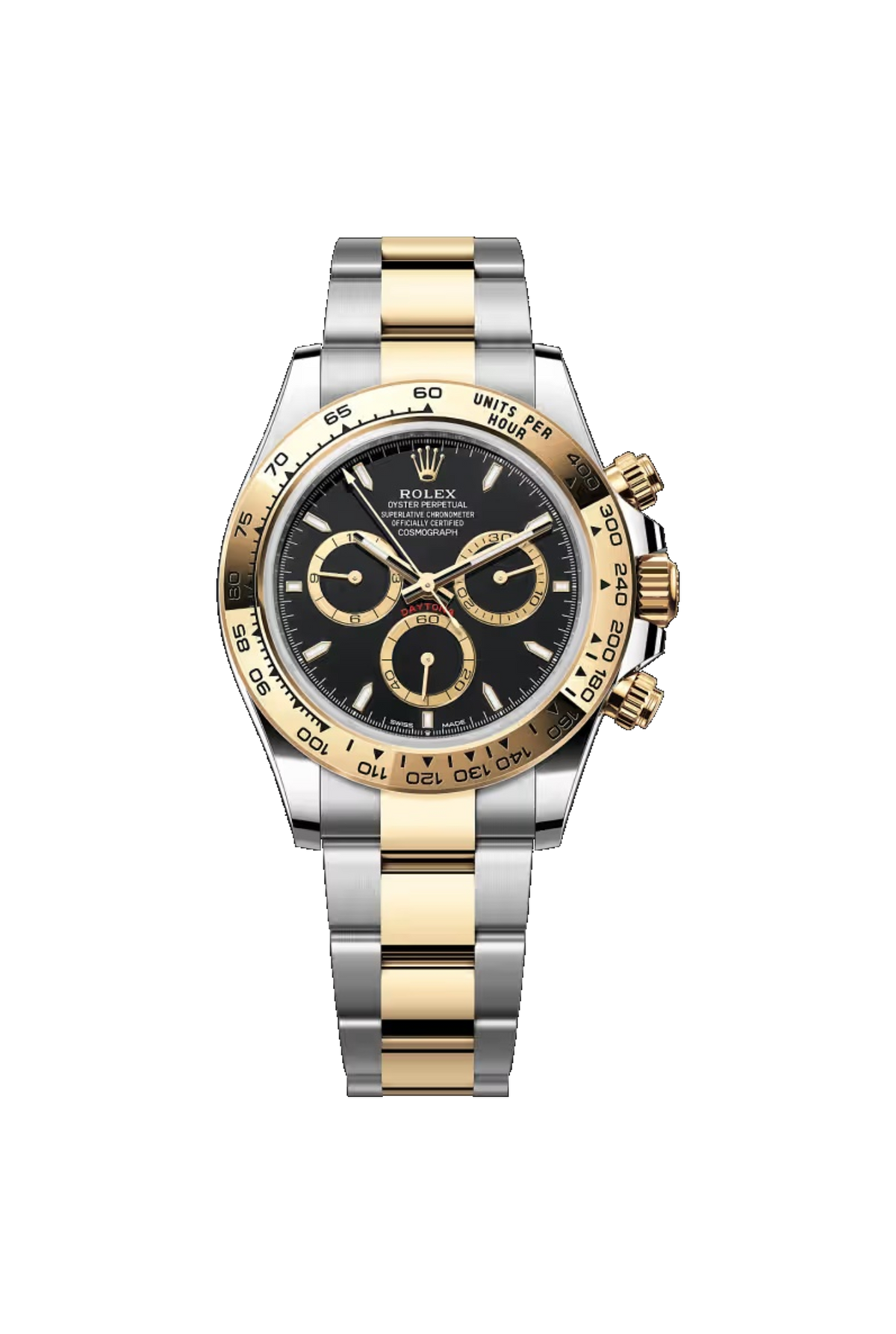 Rolex Cosmograph Daytona 40 (2026) Yellow Rolesor Black With Golden Counter Rings Dial Oyster