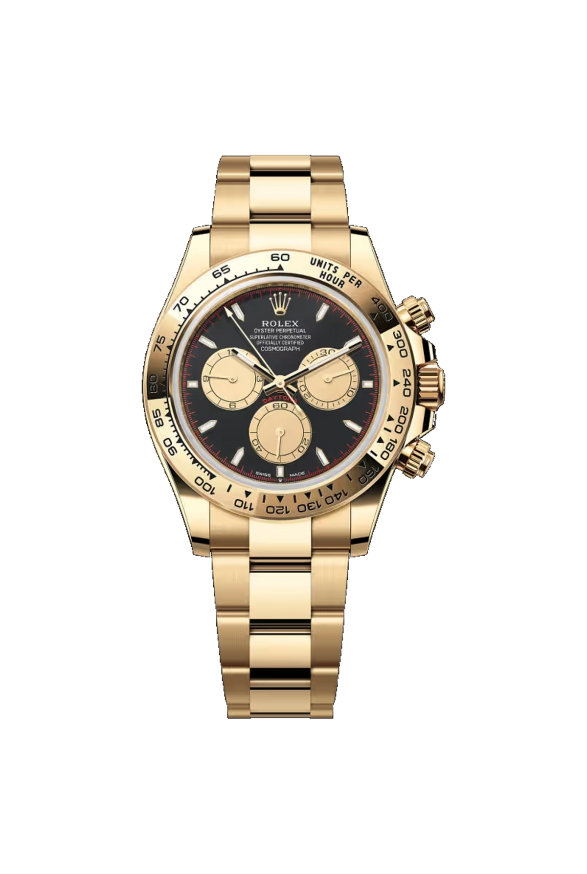 Rolex Cosmograph Daytona 40 (2026) Yellow Gold Intense Black And Champagne Dial Oyster