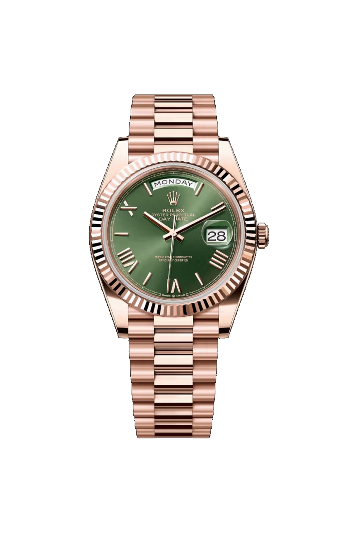 Rolex Day-Date 40 (2026) Everose Gold Olive Green Dial President