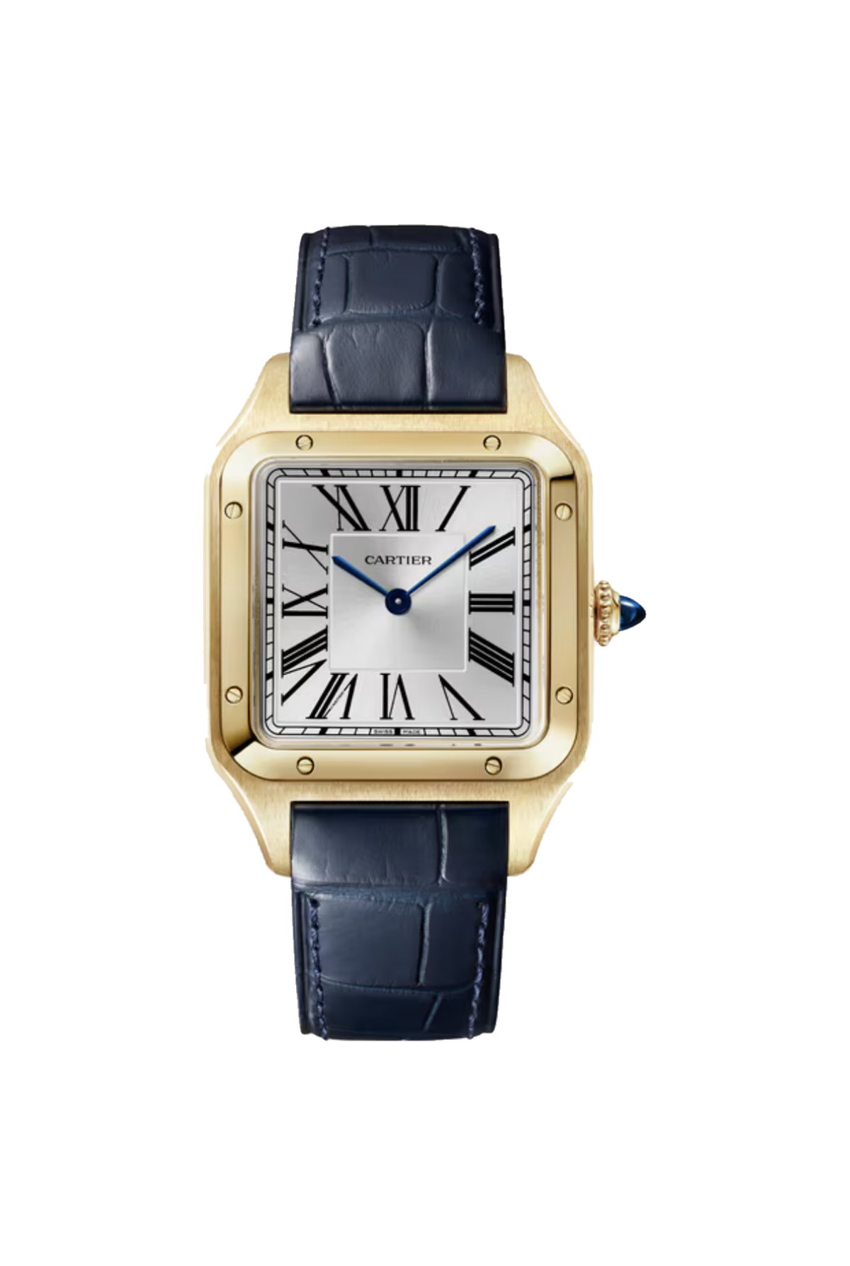 Cartier Santos-Dumont Très grand modèle (2026) Or jaune, cuir bleu