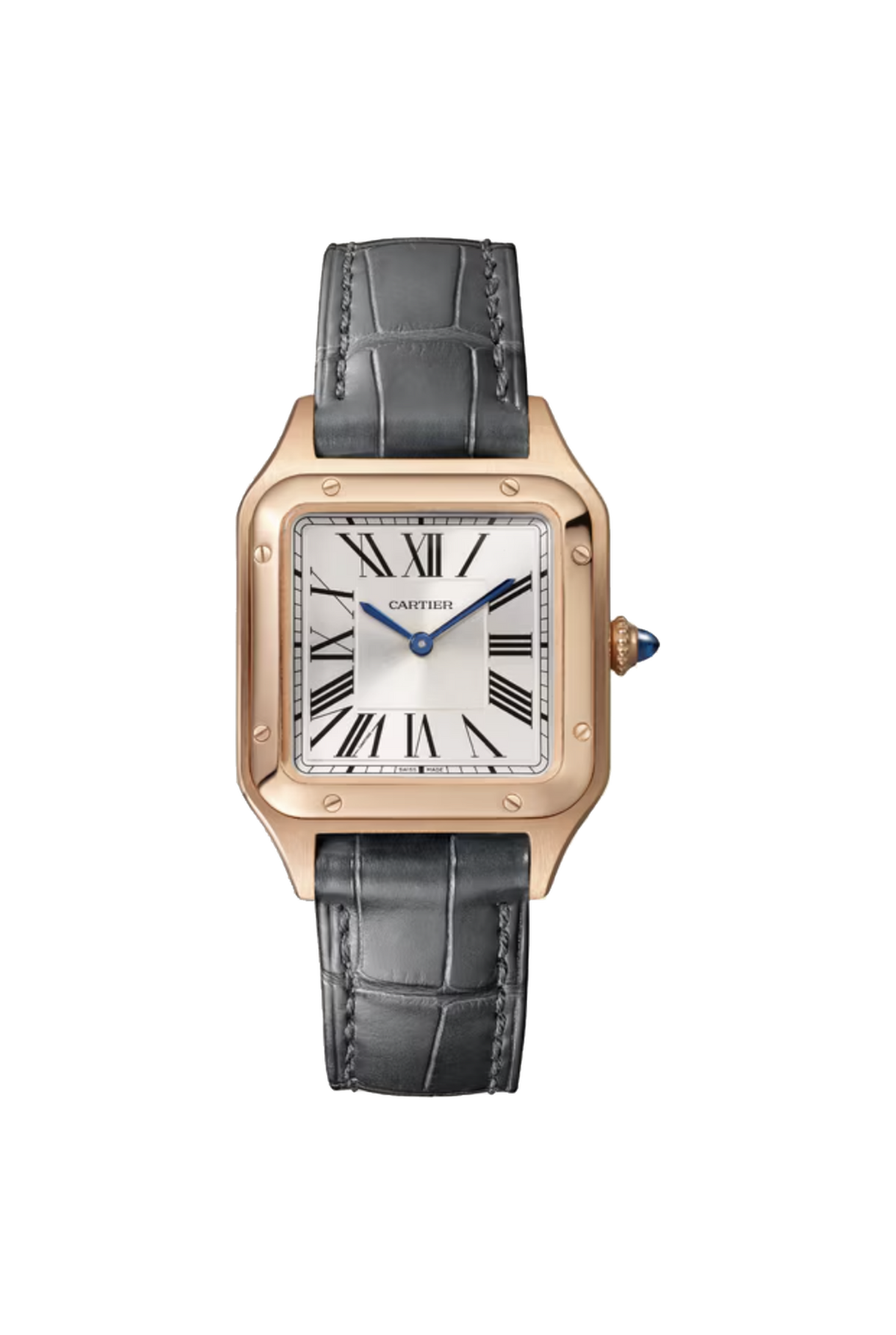 Cartier Santos-Dumont Petit modèle (2026) Or rose, cuir gris