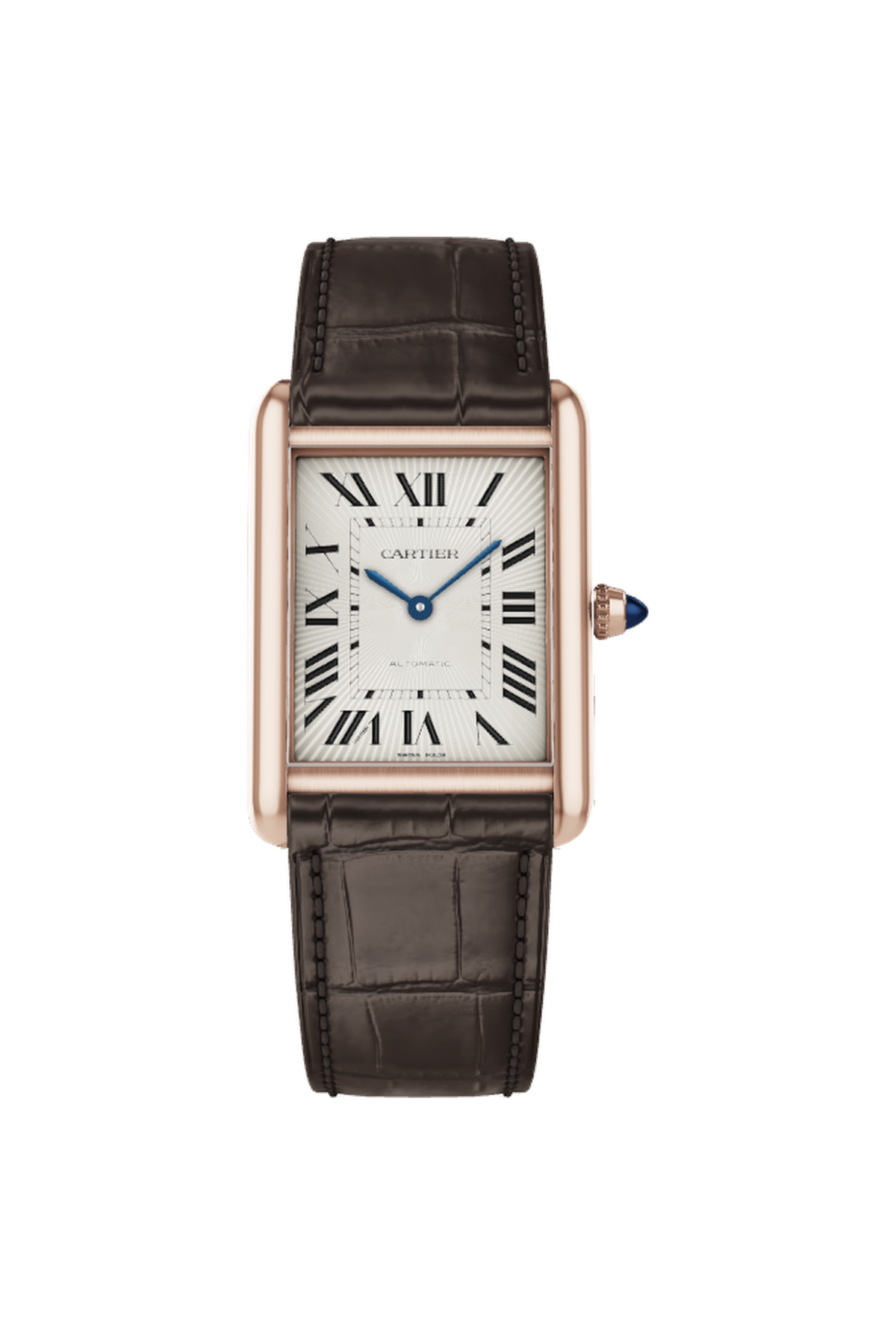 Cartier Tank Louis Cartier Moyen modèle (2026) Or rose, cuir brun