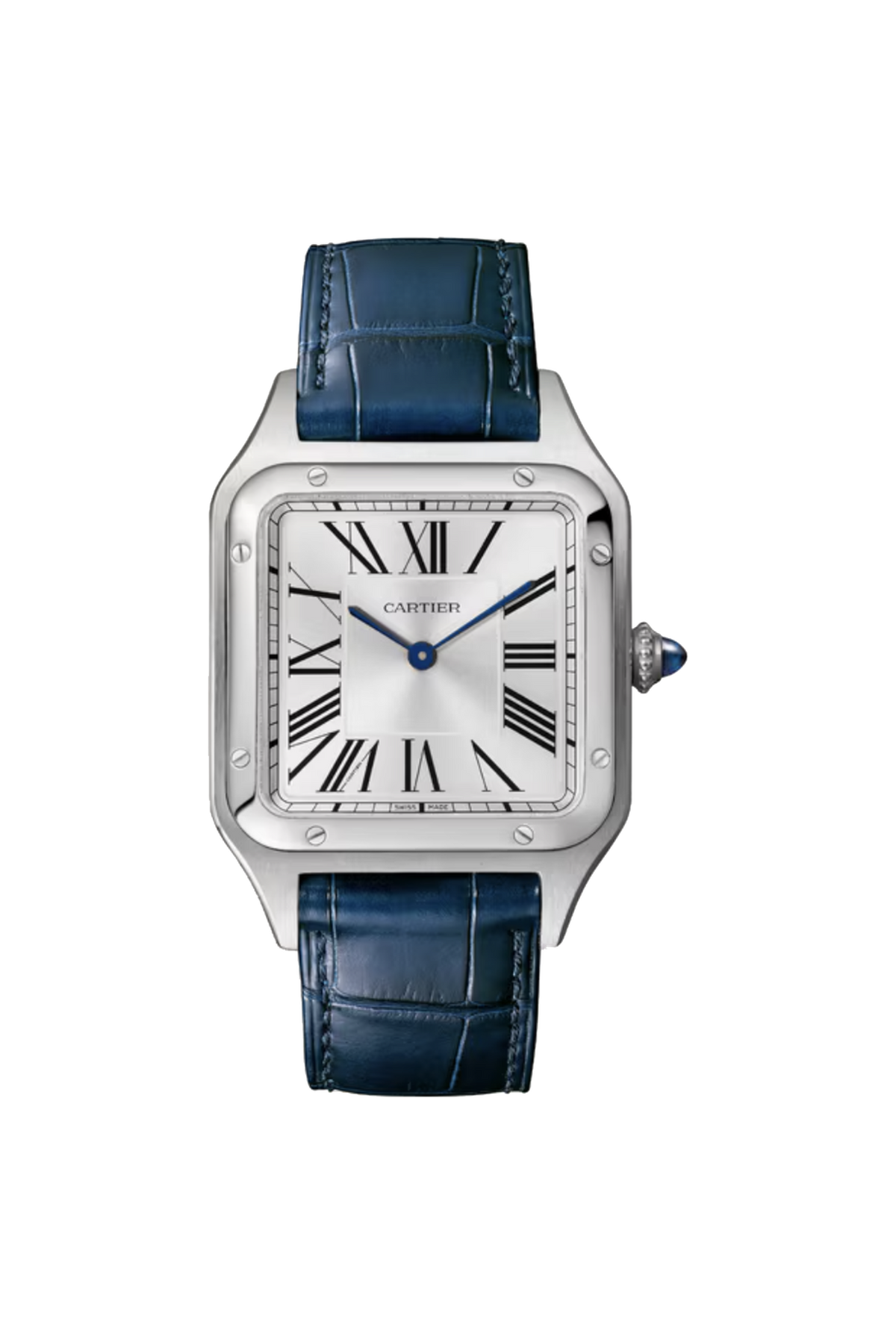Cartier Santos-Dumont Grand modèle (2026) Acier, cuir bleu