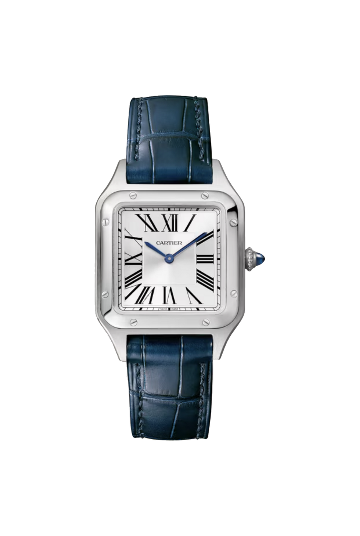 Cartier Santos-Dumont Petit modèle (2026) Acier, cuir bleu